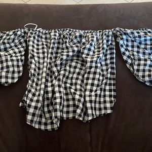 checkered off the shoulder top